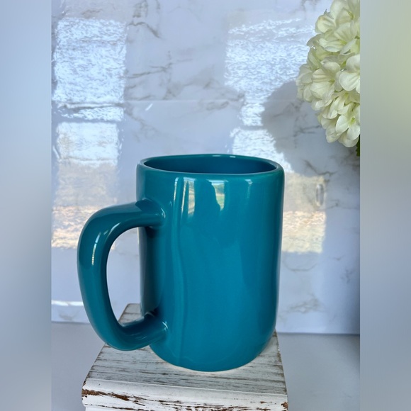 Like New Rae Dunn “MAGICAL” teal bluish colored coffee mug - Picture 3 of 5